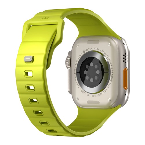 Uniq для Apple Watch 49-46-45-44 mm ремешок STRIDE FKM Rubber Lime Green