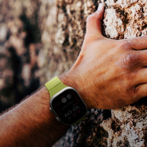 Uniq для Apple Watch 49-46-45-44 mm ремешок STRIDE FKM Rubber Lime Green