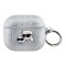 Karl Lagerfeld для Airpods 3 чехол PU Saffiano Monogram with ring NFT Metal Head Karl & Choupette Silver