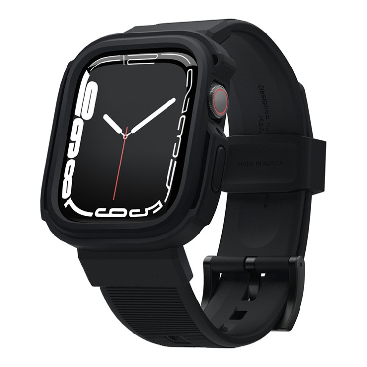 (Уценка) Elago Armor band для Apple Watch 4/5/6/7/8/SE с размером циферблата 45/44 мм, чехол с ремешком черный