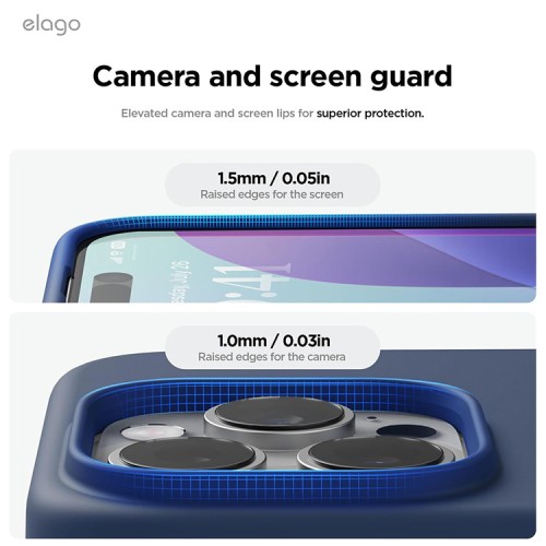 Elago для iPhone 16 Pro Max чехол Soft silicone (Liquid) Jean Indigo (MagSafe)