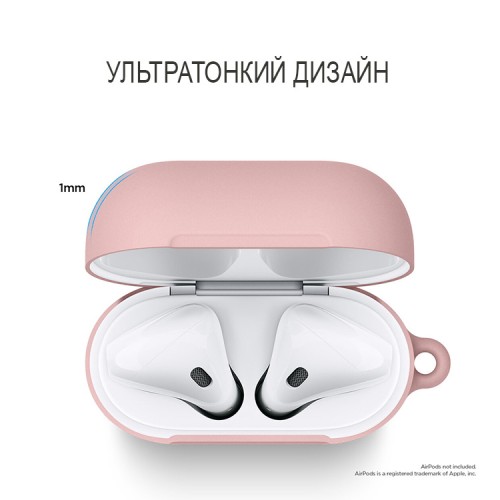 Чехол Elago Slim Silicone Hang case для AirPods 1/2, розовый