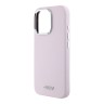 DKNY для iPhone 16 Pro чехол Liquid Silicone Metal logo and Camera frame Hard Pink (MagSafe)