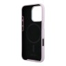 DKNY для iPhone 16 Pro чехол Liquid Silicone Metal logo and Camera frame Hard Pink (MagSafe)