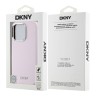 DKNY для iPhone 16 Pro чехол Liquid Silicone Metal logo and Camera frame Hard Pink (MagSafe)