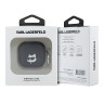 Karl Lagerfeld для Airpods 4 чехол PU Saffiano Monogram with ring NFT Metal Head Choupette Black