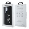 Karl Lagerfeld для Galaxy S25 Ultra чехол Cardslot PU Grained leather Metal Signature Hard Black