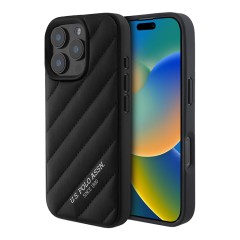 U.S. Polo для iPhone 16 Pro Max чехол PU Quilted with Classic logo Hard Black