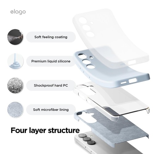 Elago для Galaxy S25+ чехол Soft silicone (Liquid) Light Blue