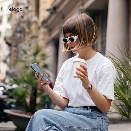 Elago для Galaxy S25+ чехол Soft silicone (Liquid) Light Blue