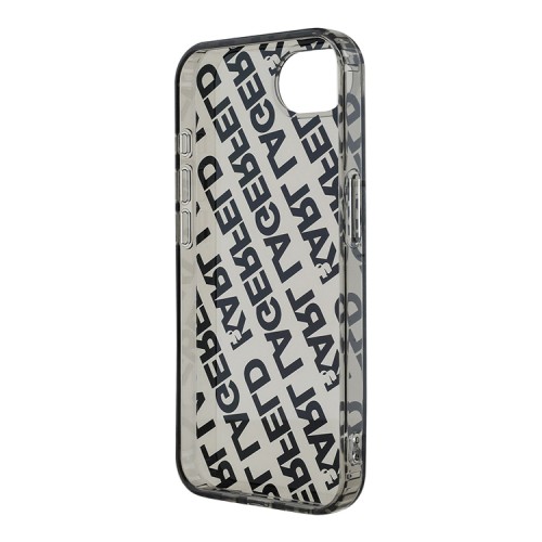 Karl Lagerfeld для iPhone 16e чехол PC/TPU Repeat Logo Hard Transparent/Silver