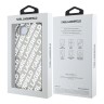 Karl Lagerfeld для iPhone 16e чехол PC/TPU Repeat Logo Hard Transparent/Silver