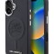 Karl Lagerfeld для iPhone 16 чехол PU-кожа Initials & Metal logo Hard Navy (MagSafe)