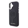 Karl Lagerfeld для iPhone 16 чехол PU-кожа Initials & Metal logo Hard Navy (MagSafe)