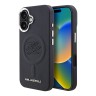 Karl Lagerfeld для iPhone 16 чехол PU-кожа Initials & Metal logo Hard Navy (MagSafe)