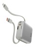 Energea внешний аккумулятор Bazic GoPower Fusion Mini 10K, 10000 3in1 USB-C +USB-C/Lightning cabl PD20W Displ Pebble