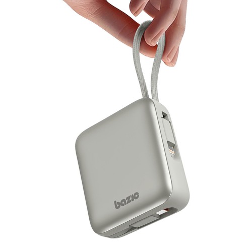Energea внешний аккумулятор Bazic GoPower Fusion Mini 10K, 10000 3in1 USB-C +USB-C/Lightning cabl PD20W Displ Pebble