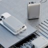 Energea внешний аккумулятор Bazic GoPower Fusion Mini 10K, 10000 3in1 USB-C +USB-C/Lightning cabl PD20W Displ Pebble