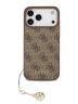 Guess для iPhone 17 Pro Max чехол PU 4G Classic Metal logo Hard + Charm Brown (MagSafe)