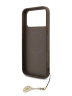 Guess для iPhone 17 Pro Max чехол PU 4G Classic Metal logo Hard + Charm Brown (MagSafe)