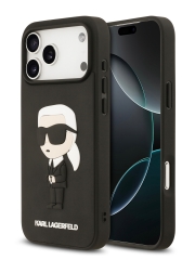 Karl Lagerfeld для iPhone 17 Pro Max чехол 3D Rubber NFT Karl Ikonik Hard Black