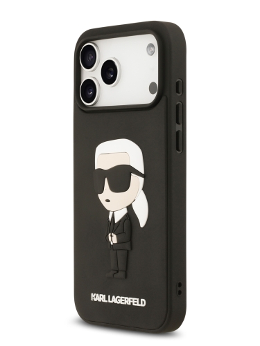 Karl Lagerfeld для iPhone 17 Pro Max чехол 3D Rubber NFT Karl Ikonik Hard Black