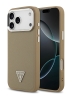 Guess для iPhone 17 Pro Max чехол PU Grained leather Triangle metal logo & Cam Hard Brown (MagSafe)