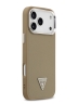 Guess для iPhone 17 Pro Max чехол PU Grained leather Triangle metal logo & Cam Hard Brown (MagSafe)