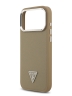 Guess для iPhone 17 Pro Max чехол PU Grained leather Triangle metal logo & Cam Hard Brown (MagSafe)