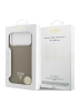 Guess для iPhone 17 Pro Max чехол PU Grained leather Triangle metal logo & Cam Hard Brown (MagSafe)