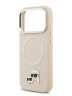 Karl Lagerfeld для iPhone 17 Pro Max чехол PU NFT Karl & Choupette heads Metal pin & Cam Hard Beige (MagSafe)