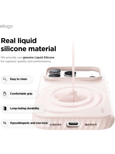 Elago для iPhone 17 Pro Max чехол Magnetic Ridge Silicone Light Pink (MagSafe)