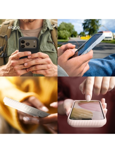 Elago для iPhone 17 Pro Max чехол Magnetic Ridge Silicone Light Pink (MagSafe)