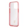 Чехол Ferrari Italia stripe Hard Transparent для iPhone 13 Pro, красная рамка