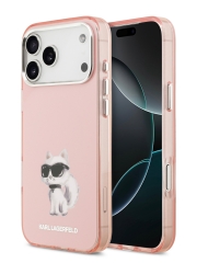 Karl Lagerfeld для iPhone 17 Pro Max чехол IML Aquarelle Choupette Metal cam Hard Pink (MagSafe)