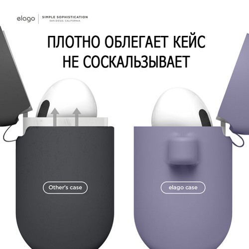 Чехол Elago Silicone Hang case для AirPods 3 (2021), Lavender Grey