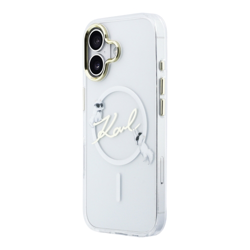 Karl Lagerfeld для iPhone 17 чехол IML NFT Choupettes Script logo Metal Cam прозрачный (MagSafe)