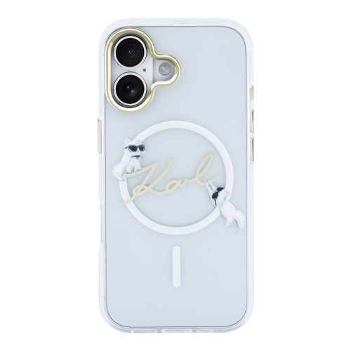 Karl Lagerfeld для iPhone 17 чехол IML NFT Choupettes Script logo Metal Cam прозрачный (MagSafe)