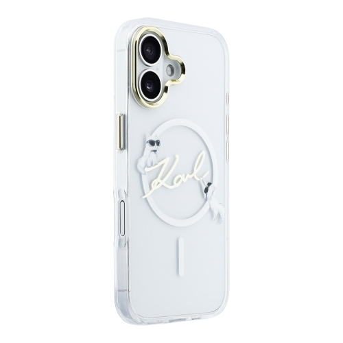 Karl Lagerfeld для iPhone 17 чехол IML NFT Choupettes Script logo Metal Cam прозрачный (MagSafe)