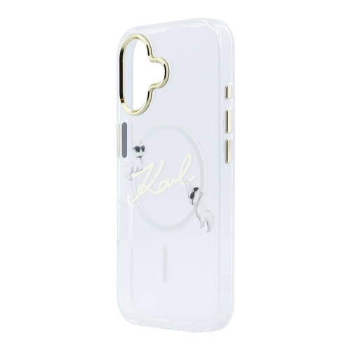 Karl Lagerfeld для iPhone 17 чехол IML NFT Choupettes Script logo Metal Cam прозрачный (MagSafe)