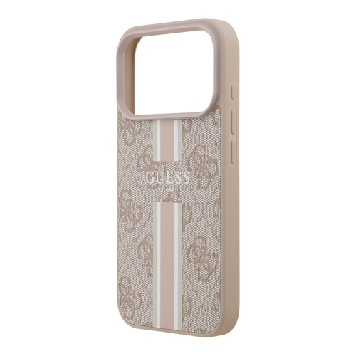 Guess для iPhone 17 Pro чехол PU 4G Stripes Hard Pink (MagSafe)
