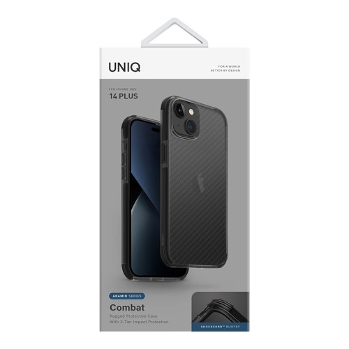 Чехол Uniq Combat Aramid effect для iPhone 14 Plus, Smoke