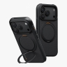 Uniq для iPhone 18 Pro/17 Pro чехол KEVA Kevlar 360-Rotating stand Carbon Black (MagSafe)