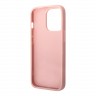 Чехол Guess Glitter flakes w Metal logo Hard для iPhone 14 Pro, розовый
