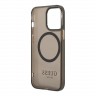 Чехол Guess Metal outline Hard для iPhone 13 Pro, черный/золотой (MagSafe)