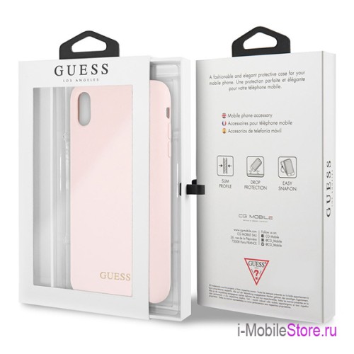 Чехол Guess Silicone для iPhone XS Max, Light Pink
