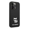 Чехол Lagerfeld Liquid silicone Choupette body Hard для iPhone 14 Pro Max, черный