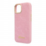 Чехол Guess PU Croco metal logo Hard для iPhone 14, розовый