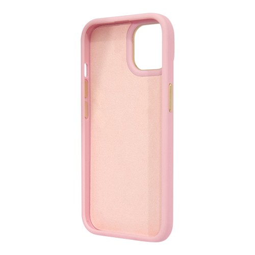 Чехол Guess PU Croco metal logo Hard для iPhone 14, розовый