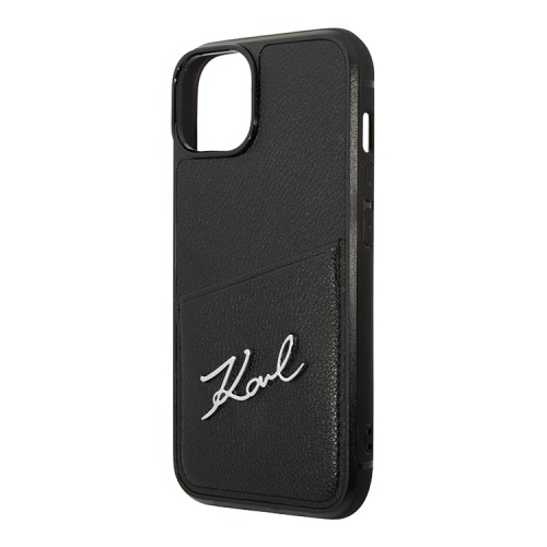 Чехол Lagerfeld PU with Cardslot Signature logo Hard для iPhone 14 Plus, черный